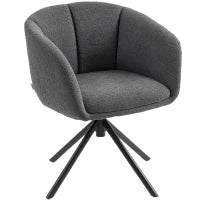 Poltrona Imbottita con Seduta Confortevole, Girevole, fino a 120 kg, Grigio Scuro