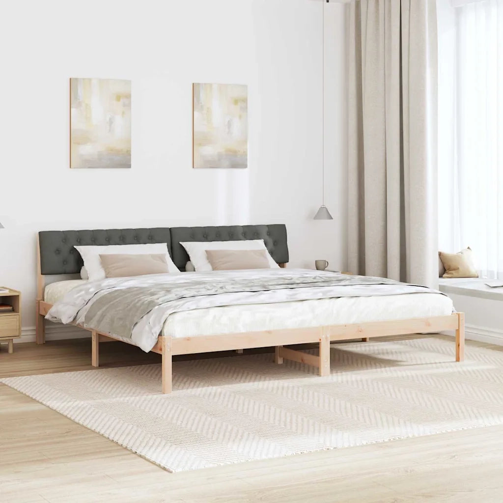 Struttura del letto-Giroletto marrone e grigio scuro 200 x 200 cm 409791