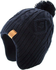 Muffa unisex per bambini - cappello di lana con pompon - cappello di lana modaiolo - protezione orecchio cappello caldo - cappello per bambini - adatto da 8 anni - colore blu scuro - 26*21cm