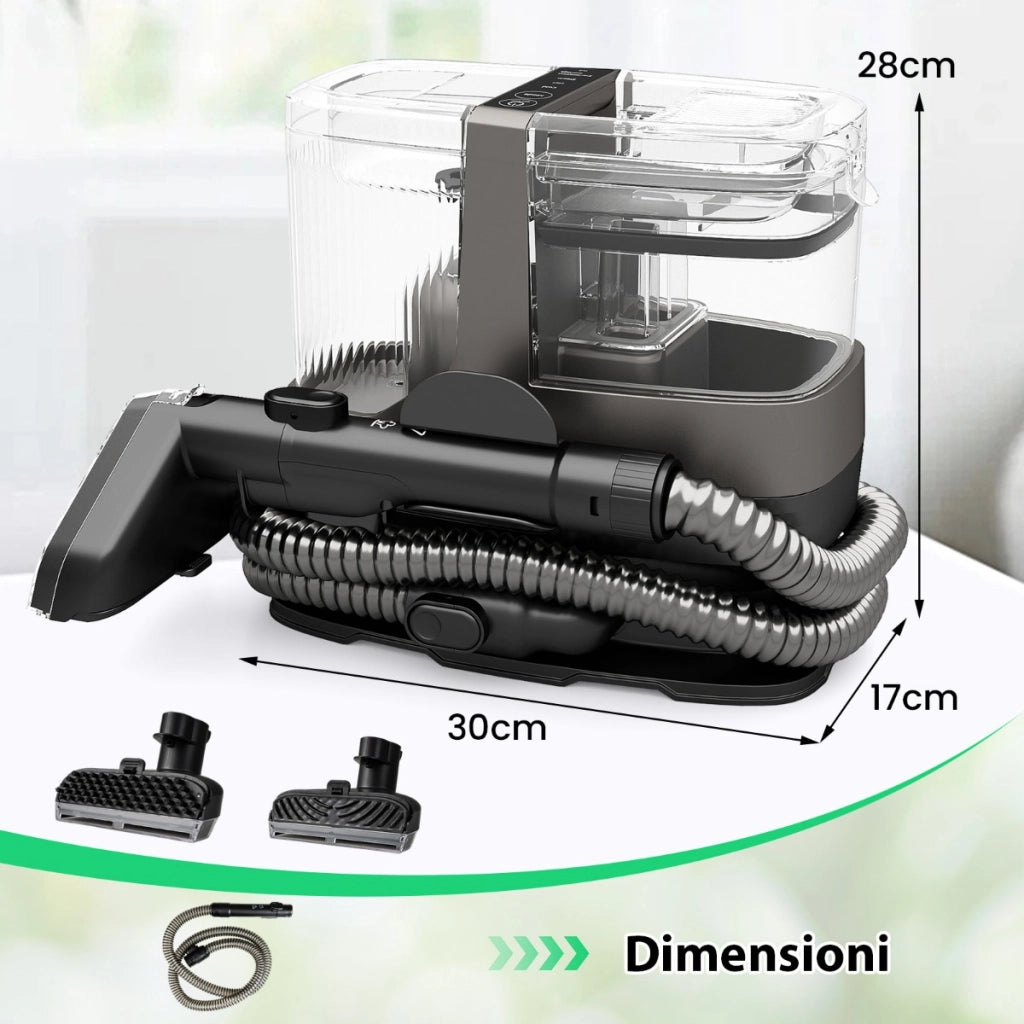 Pulitore portatile da 1800W con vapore e sterilizzazione, Macchina per pulizia dei tappeti per pulizia con accessori-Elettrodomestici pulizia