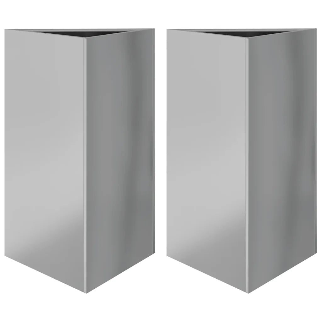 vidaXL Fioriere 2 pz Triangolari 50x43x75 cm in Acciaio Zincato