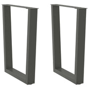 Gambe per tavolo da pranzo a forma di V 2 pz Antracite 70x(72-73,3) cm Acciaio