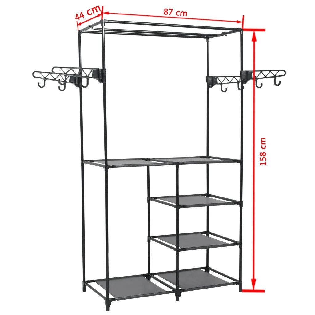 Appendiabiti Acciaio e Tessuto non Tessuto 87x44x158 cm Nero CFW6152921