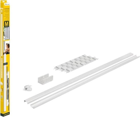 Sistema di Gestione delle Cavi Bianco 21 m - Cassetto per Cavi e Organizzatore per Cavi - Nascondere e Ordinare i Cavi - Facile da Utilizzare - Senza dover Ridurre le Lunghezze dei Cavi - Senza Adesivo o Viti