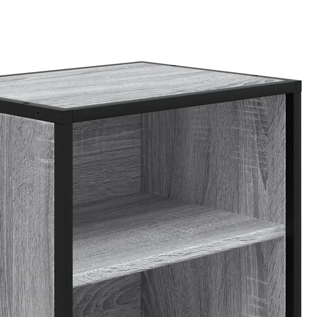 Comodini 2pz Grigio Sonoma 40x31x50cm Legno Multistrato Metallo