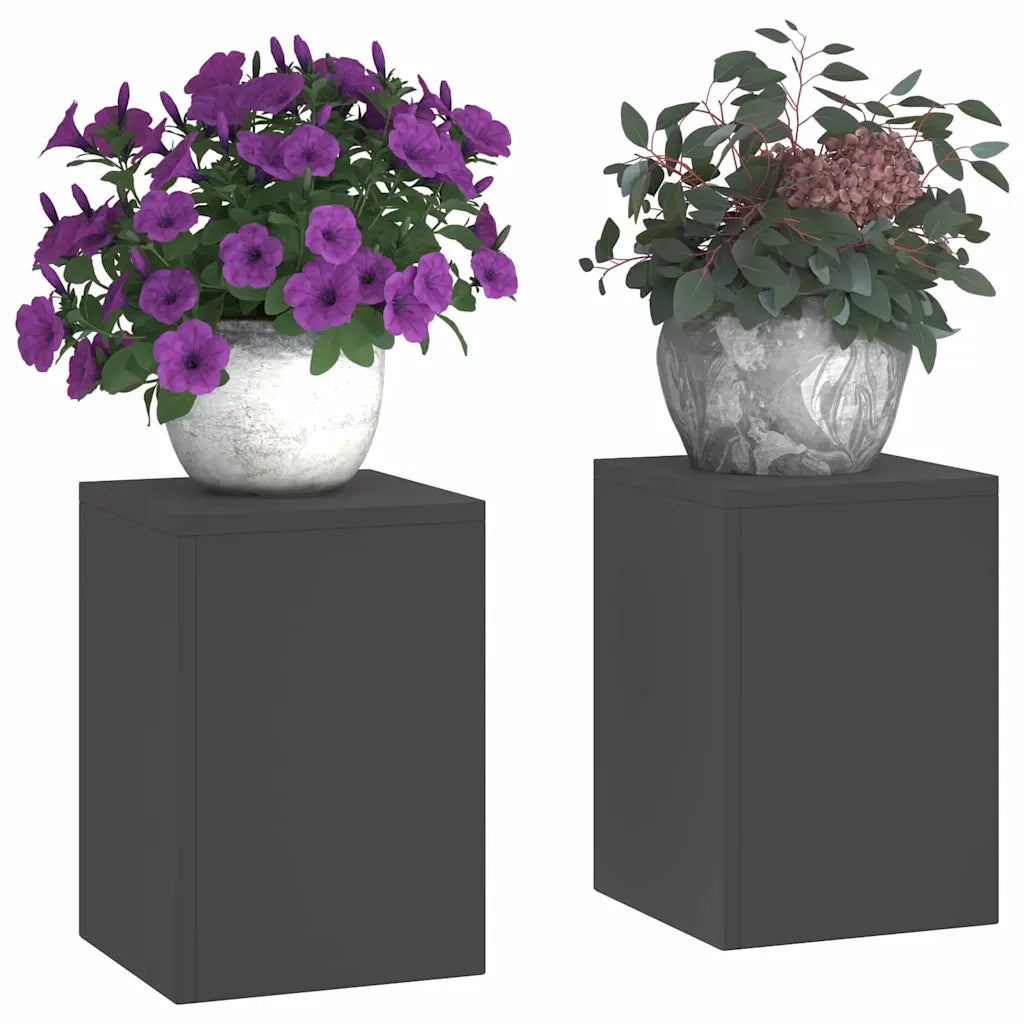 Supporto per piante 2 pcs Nero 24 x 24 x 35 cm Acciaio 865806