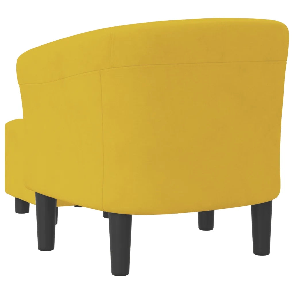 vidaXL Poltrona Cabriolet con Poggiapiedi Giallo in Velluto