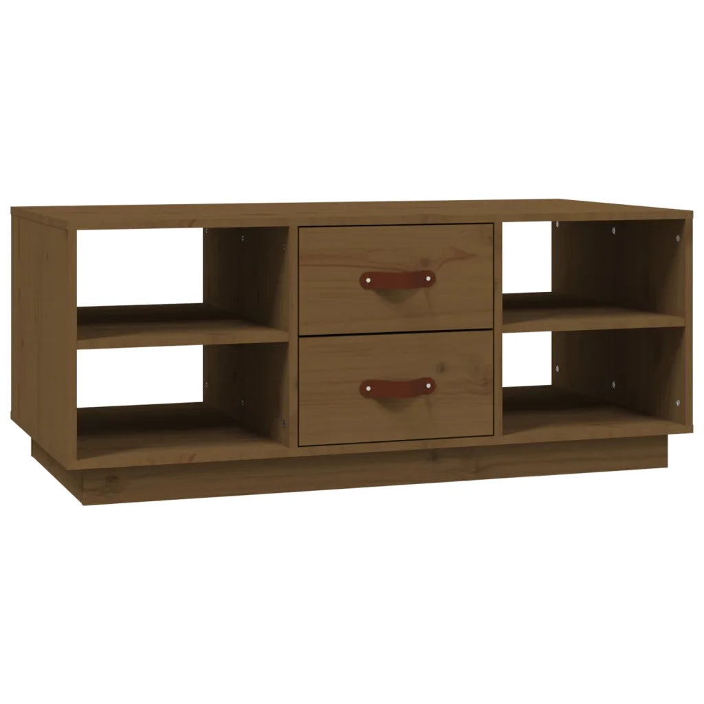 Tavolino da Salotto-Tavolino da soggiorno-Tavolo ambra 100x50x41cm in Legno Massello di Pino 131198
