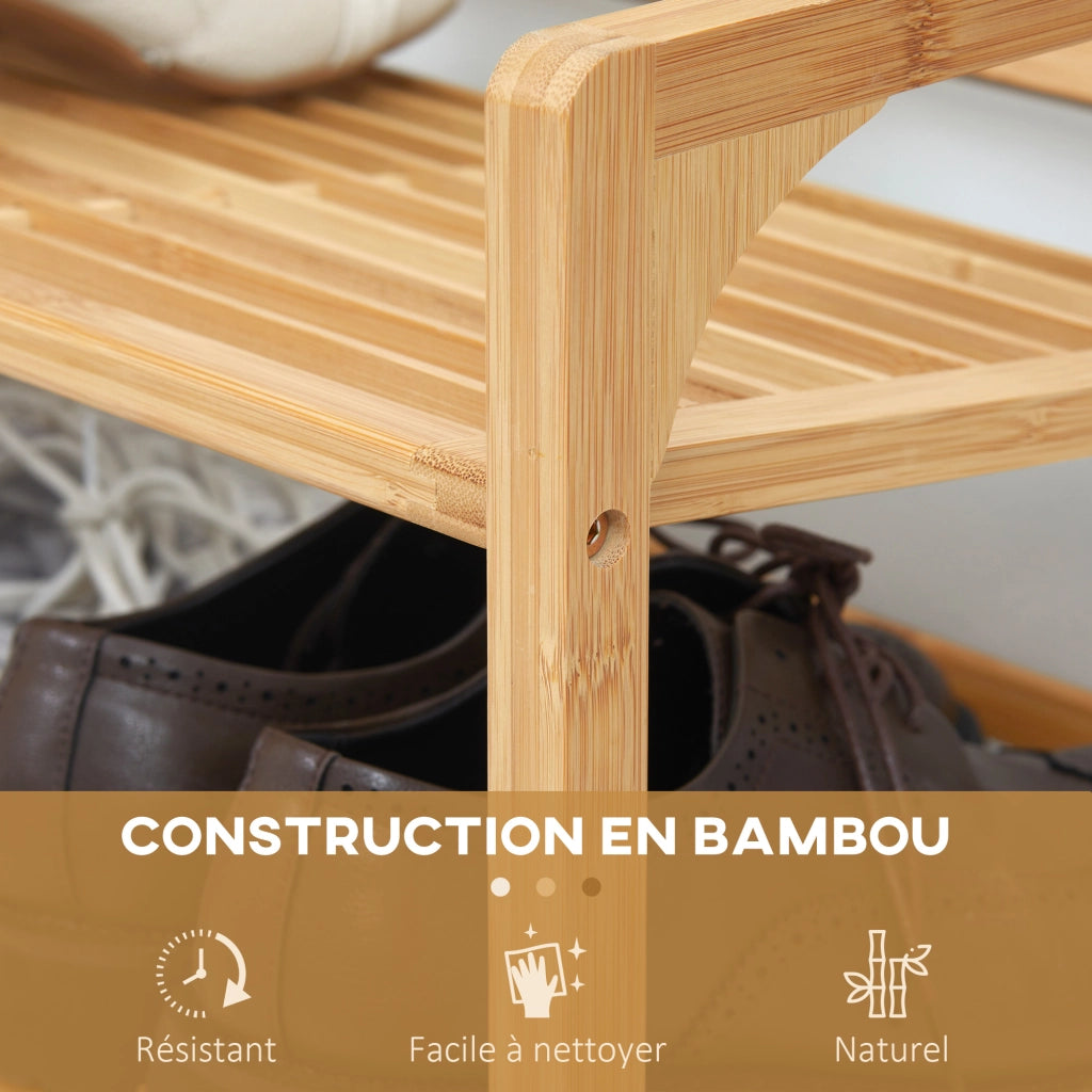Scarpiera in bamb¨´ 3 livelli ¨C Minimal ¨C naturale 76x33x51 cm
