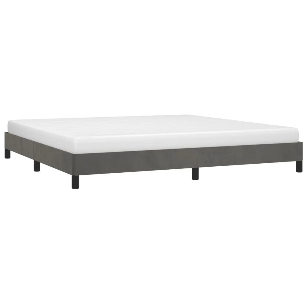Giroletto senza Materasso Grigio Scuro 200x200 cm Velluto