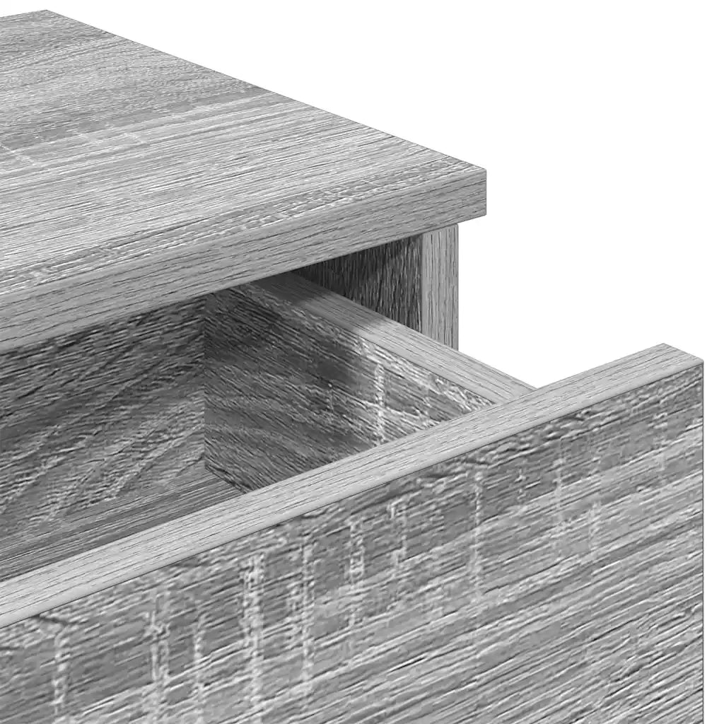 Scaffale a Parete con Cassetti Grigio 80x31x17 cm in Truciolato 859955