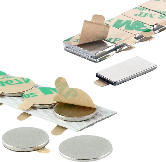 Magnetici ZELFKLEVENDI | Magnetici selfadesiv | Scelta di misura e quantità | Magnetici neodymium per applicazioni selfadhesive (circolari, 10 x 1 mm, 20 pezzi)