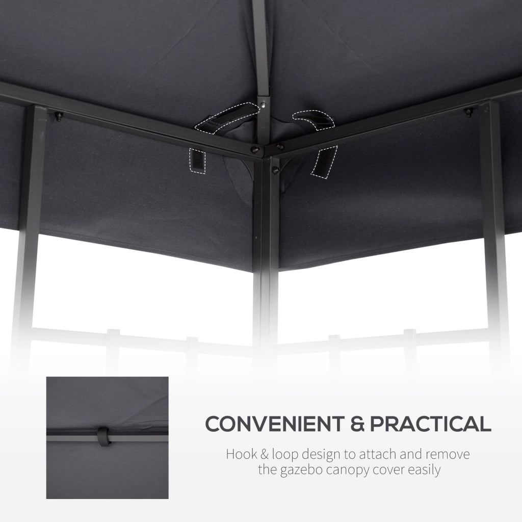 Tetto di Ricambio per Gazebo 3x3m a 2 Livelli e Resistente ai Raggi UV   Grigio Scuro