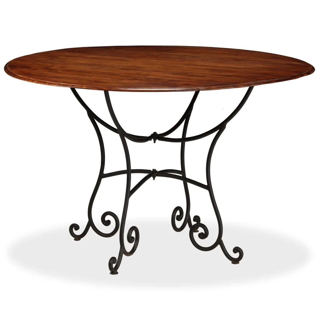 Tavolo da Pranzo in Legno di Acacia Finitura Ambra 120x76 cm 245642