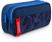 Etui da Camuffamento per Ragazzi, Etui Multifunzionale per Ragazzi con 3 Compartimenti Grande Capacità, Etui per Scuola e Ufficio, Blu