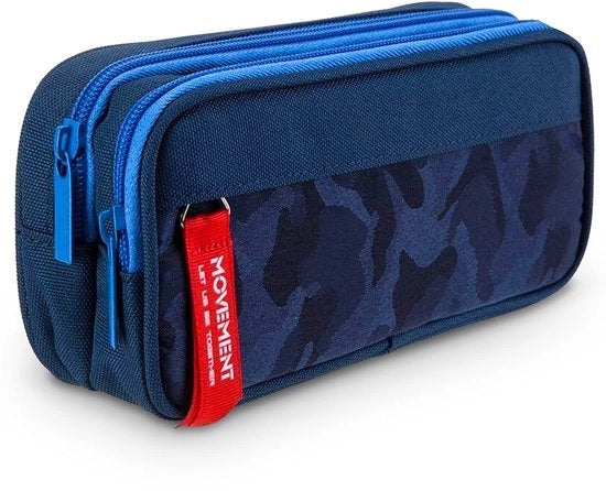 Etui da Camuffamento per Ragazzi, Etui Multifunzionale per Ragazzi con 3 Compartimenti Grande Capacità, Etui per Scuola e Ufficio, Blu