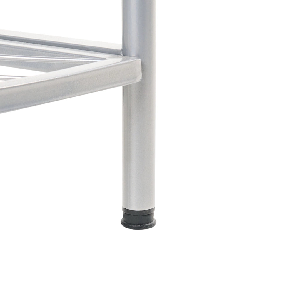 Appendiabiti in acciaio e metallo argento da 160 cm con ripiani e scaffali stile Glamour Industriale