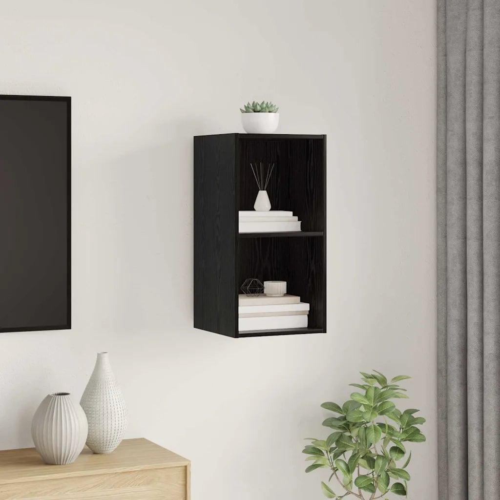 Set mobile TV-Credenza per TV Rovere Nero 37 x 37 x 72 cm Legno multistrato