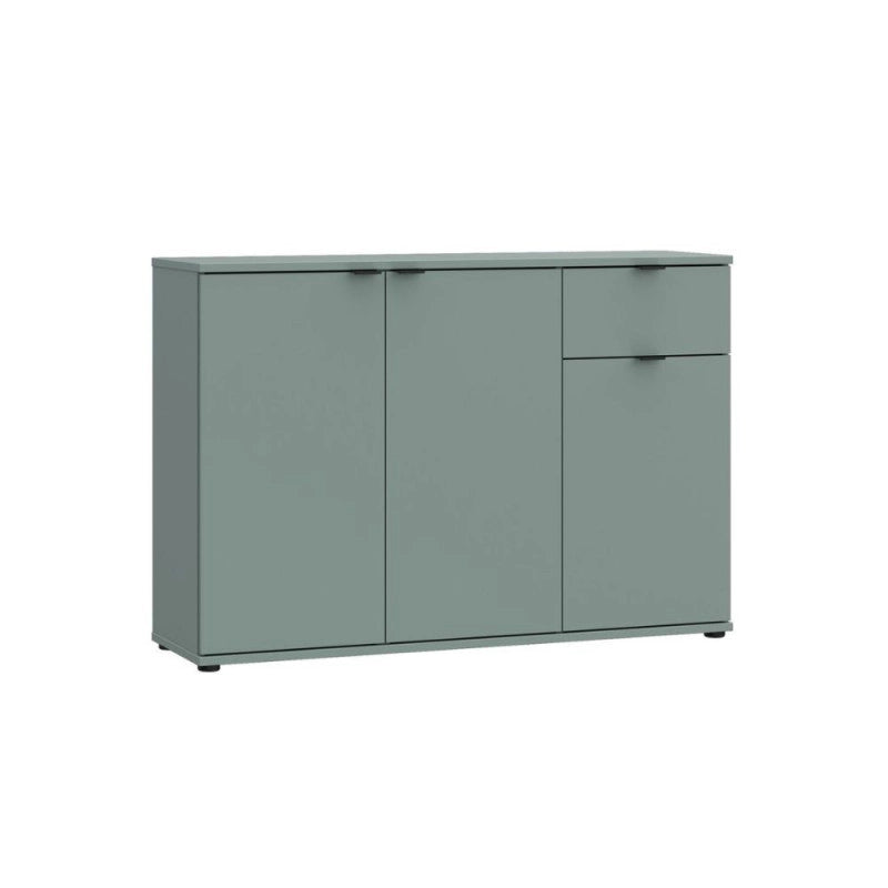 Mobile multiuso Segno con tre ante e 1 cassetto L 120 cm colore verde salvia