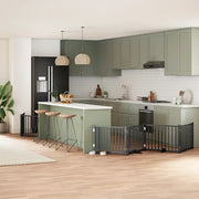 vidaXL Cancello Cani Porta Pieghevole Nero 8 Pannelli 640 cm Pioppo