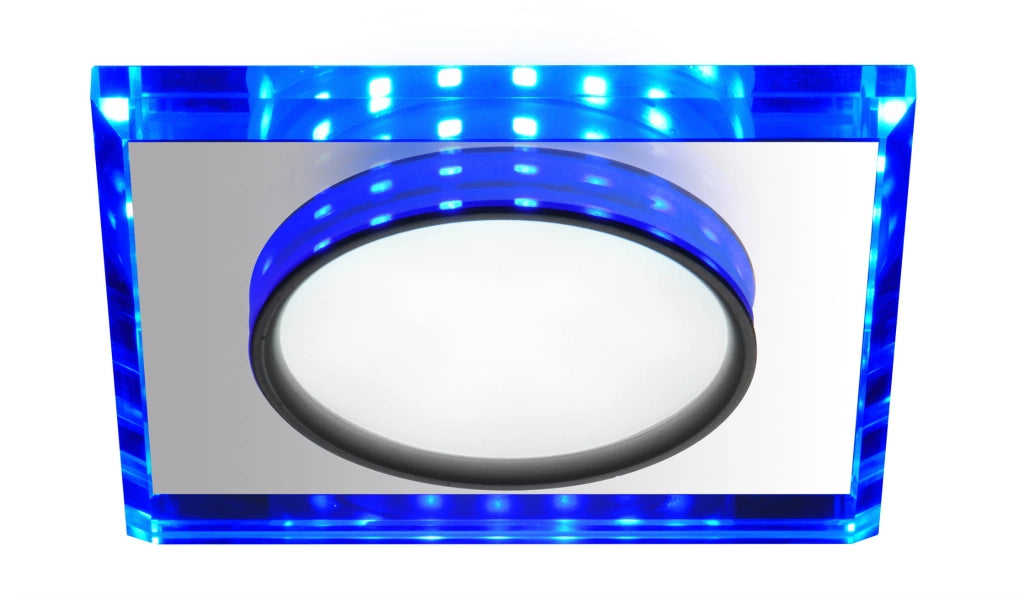 Faretto LED incasso Candellux SSP quadrato 8W ring blu