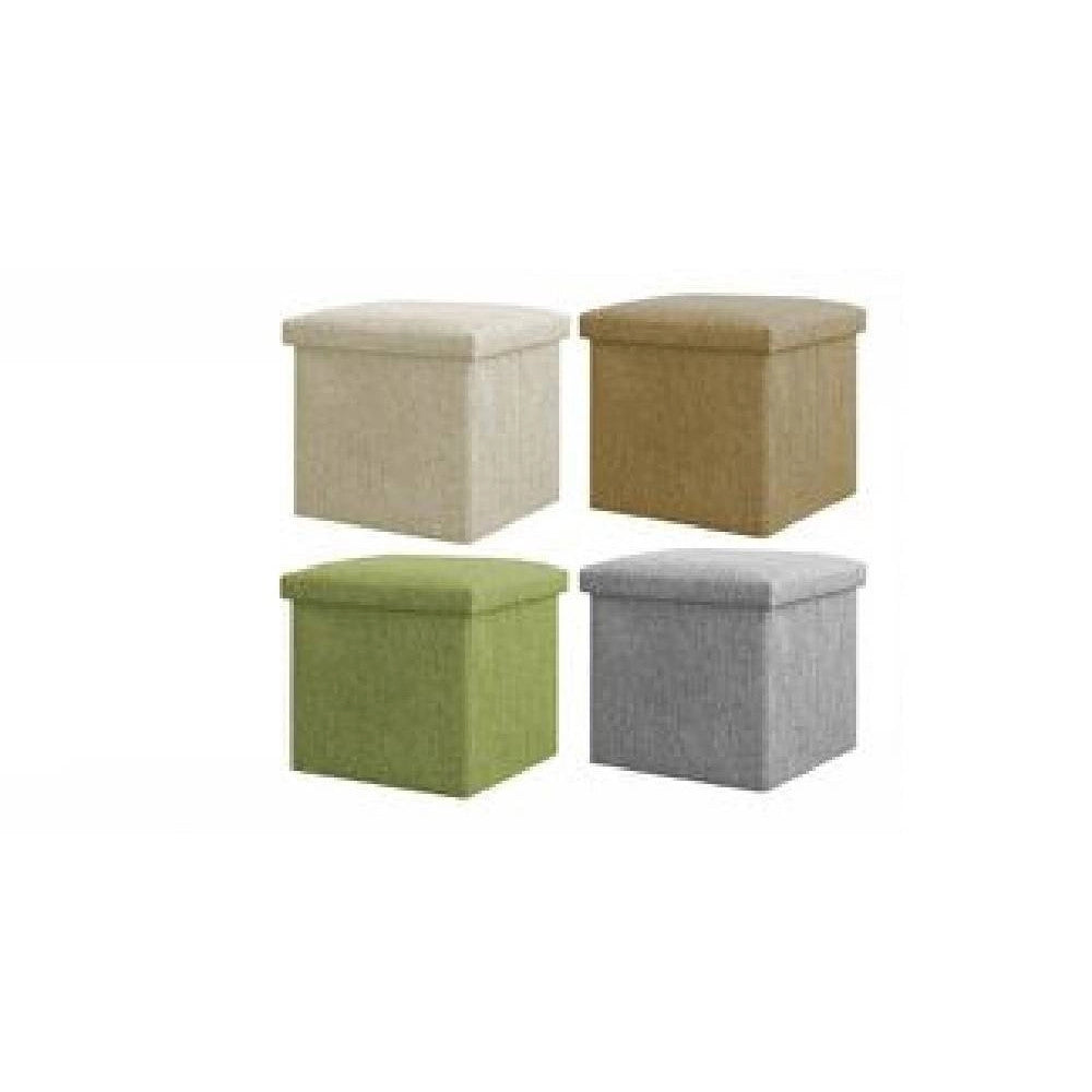 Trade Shop - Pouff Puff Pouf Contenitore Imbottito Con Seduta In Tessuto 38 X 38 X 35cm 69587 -