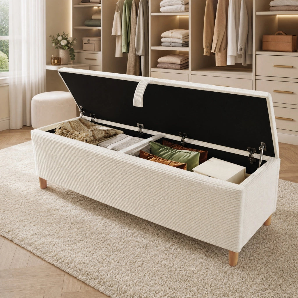 Letto matrimoniale 180x200 cm in legno effetto rovere chiaro con testiera in corda e LED; beige