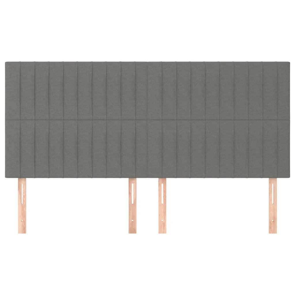 Testiera-Testata Decorativa Grigio Scuro 160x5x118/128 cm Tessuto 932690