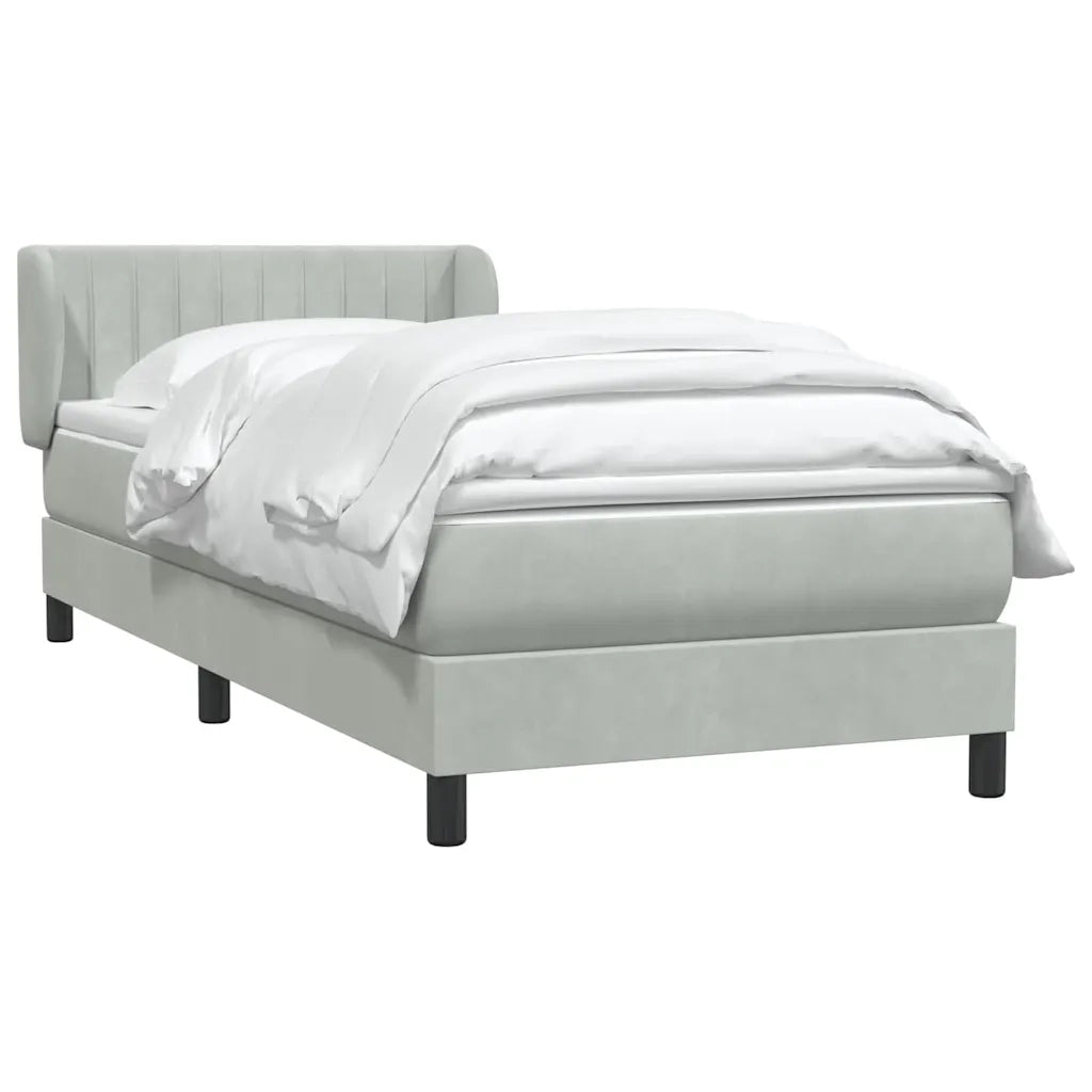 Giroletto a Molle con Materasso grigio chiaro 90x210 cm Velluto 3317679