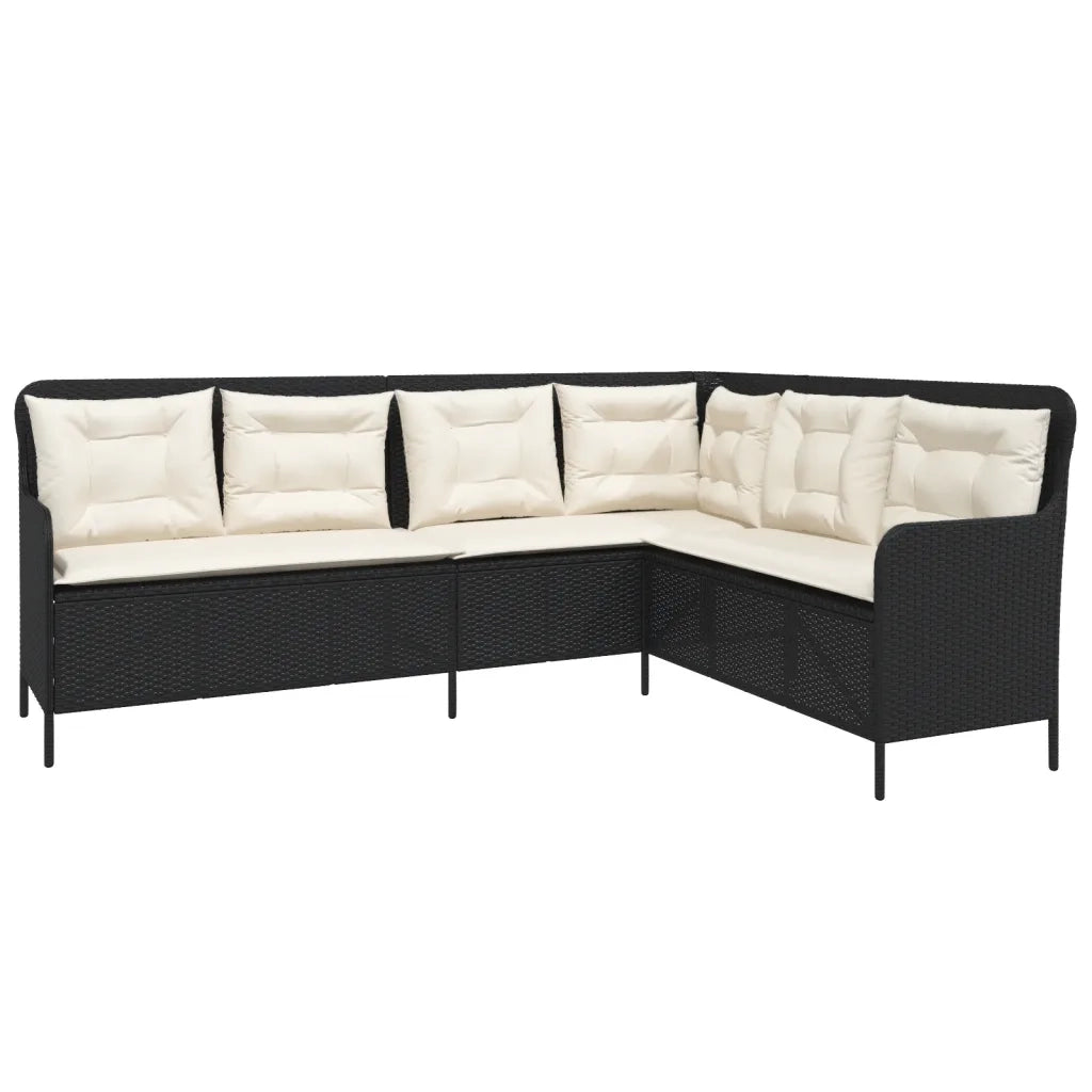 Set Divani da Giardino 2 pz con Cuscini in Polyrattan Nero 3262079