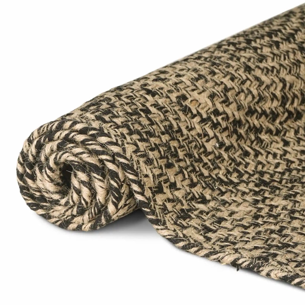 Tappeti per area Naturale e Nero 100 x 200 cm Juta