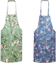 Kit di asciugamani per cucina - 2 pezzi - Lino - Disegno di cintura - Grande tasca - 73 x 65 x 44 cm - Pratico e di moda