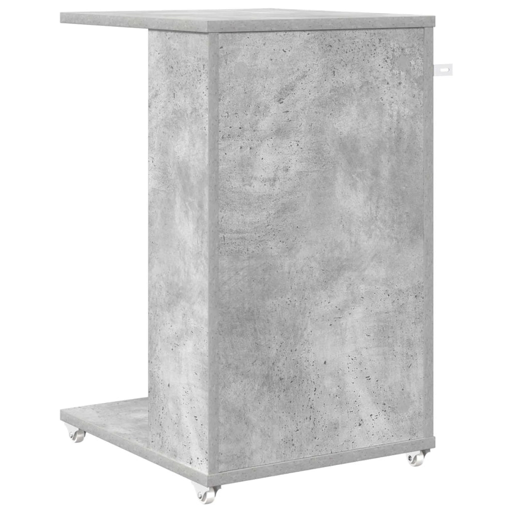 Tavolo laterale con ruota Grigio cemento 40 x 35 x 60 cm 8000375