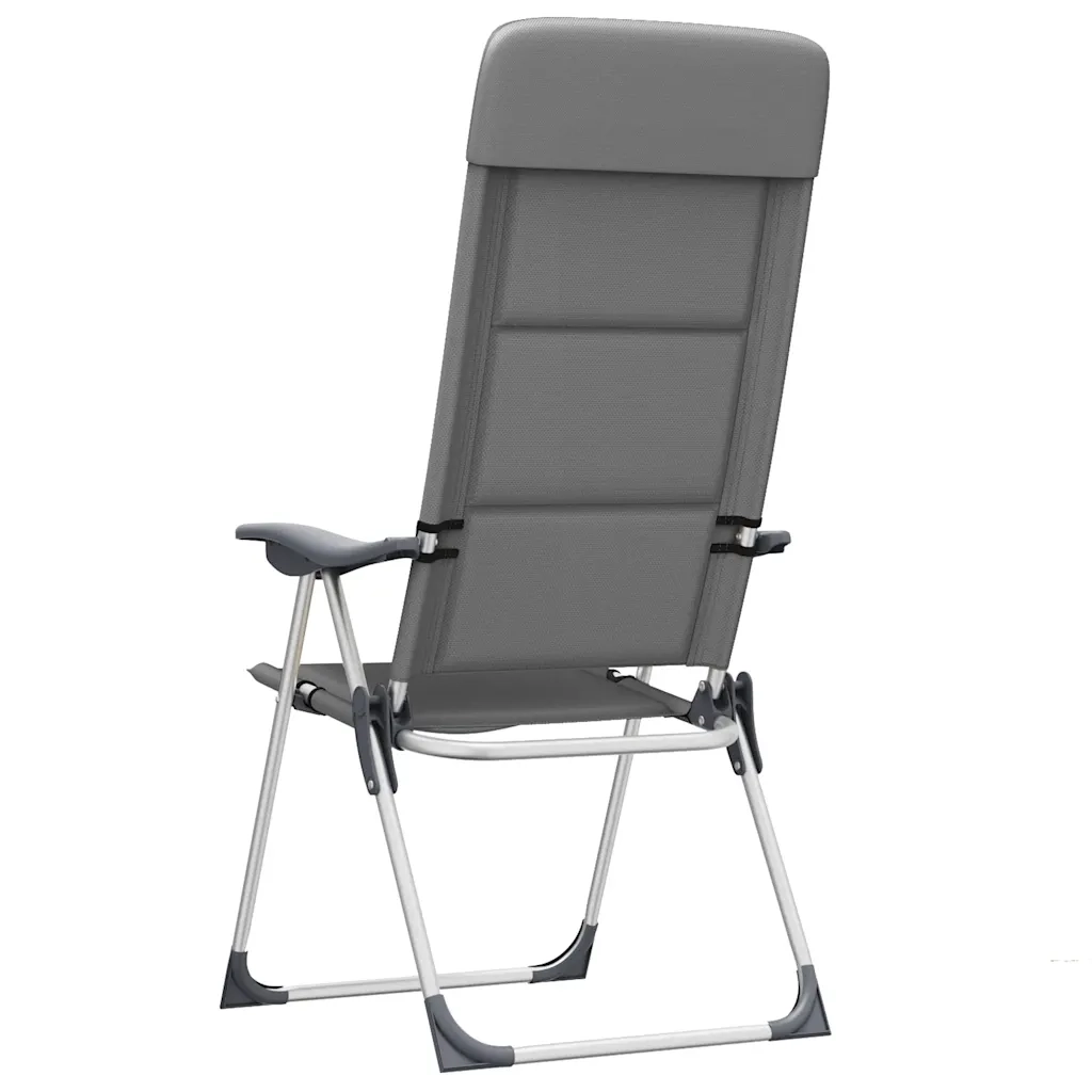 Sedie da Campeggio 2 pz in Alluminio Grigio 58x69x111 cm 44312