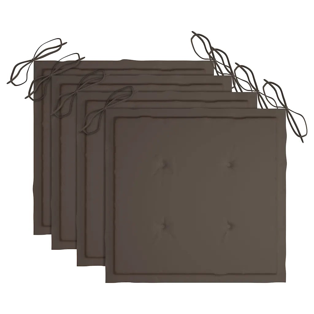 Cuscini per Sedie da Giardino 4 pz Tortora 40x40x4 cm in Oxford 47595