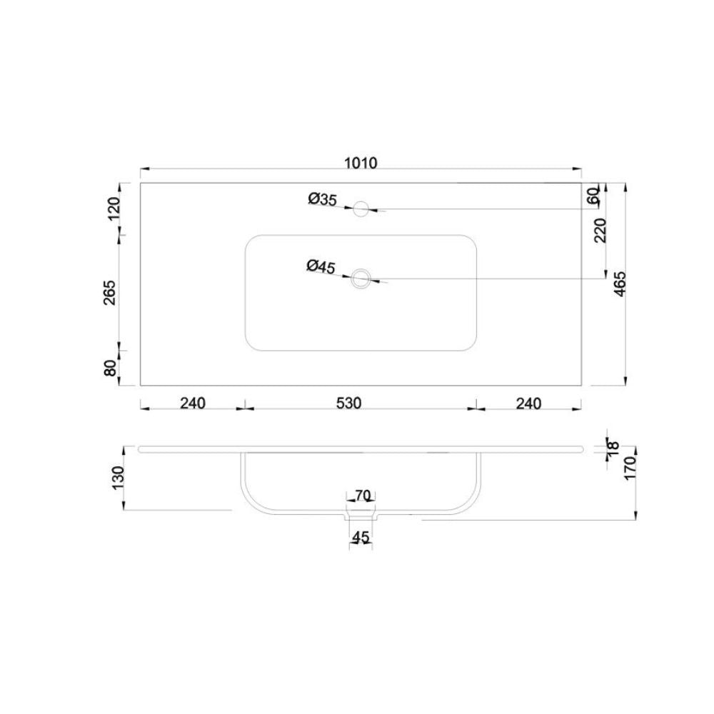 Lavabo da appoggio 1 vasca in ceramica per bagno bianco lucido 101x46,5 – Modello LAV9100S