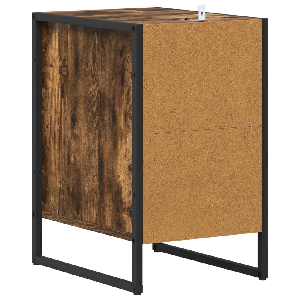Comodino | Armadio da Notte | Mobiletto da notte Quercia Fumosa 39,5 x 30 x 50 cm Legno multistrato