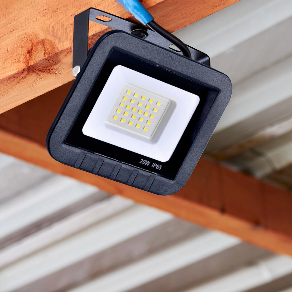 Faro LED-SMD 20W 6500K 120° IP65 nero esterni Polux