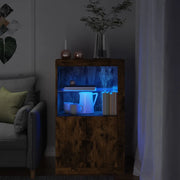 Armadietto con Luci LED Rovere Fumo in Legno Multistratocod mxl 84720