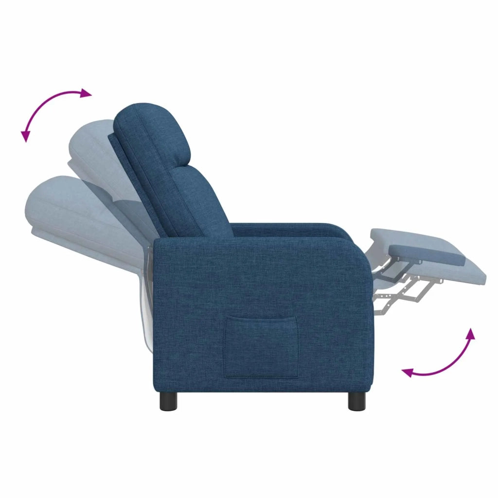 Divano Sedia-Poltrona reclinabile Blu Tessuto 284697