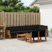 Set di divani da esterno 9 pz Naturale e Nero 3382052
