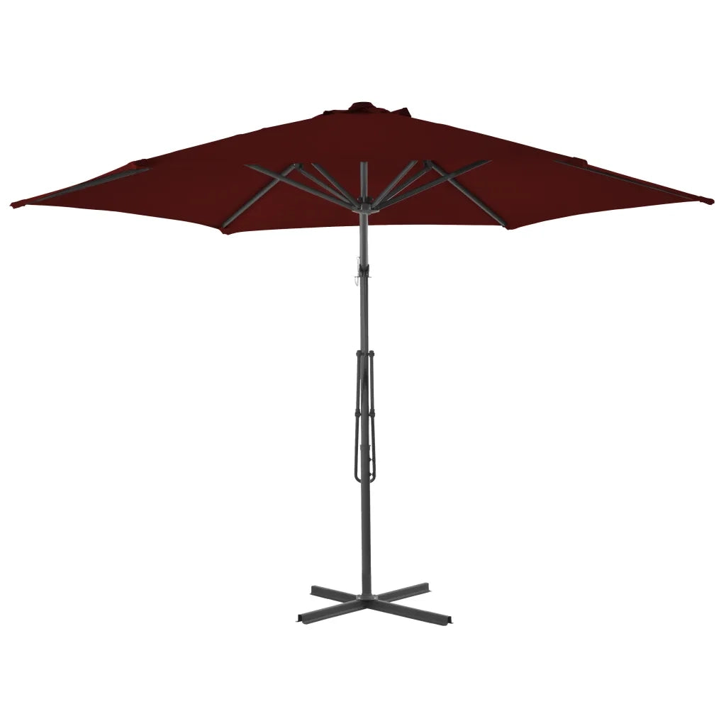 Ombrellone con Palo in Acciaio Rosso BordÃ² 300x230 cm
