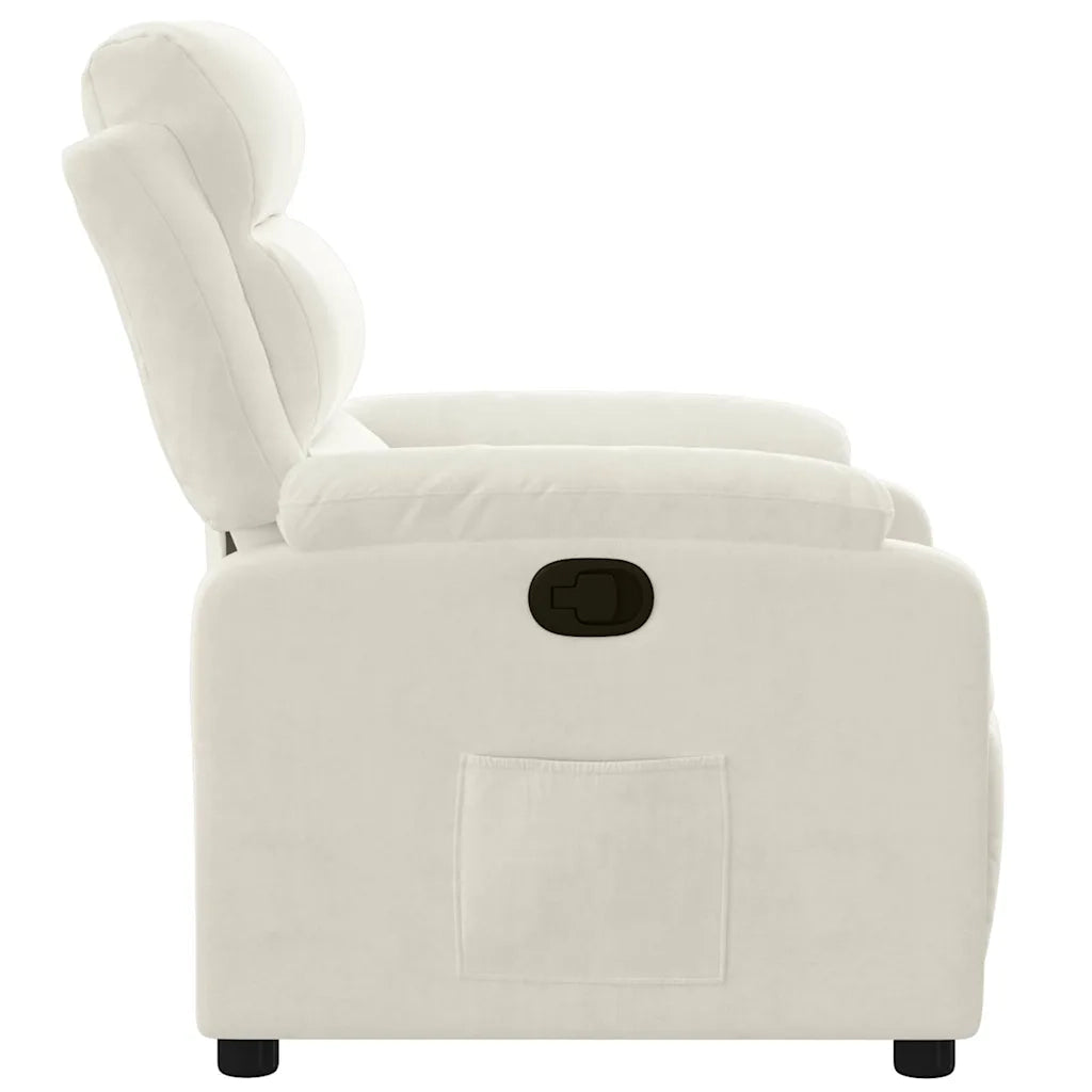 Poltrona Reclinabile Crema in Velluto 373509