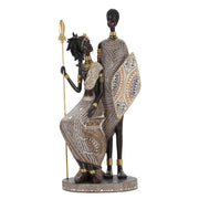 Scultura Africa 10, Multicolore, Poliresina, 16x11,5x38 cm