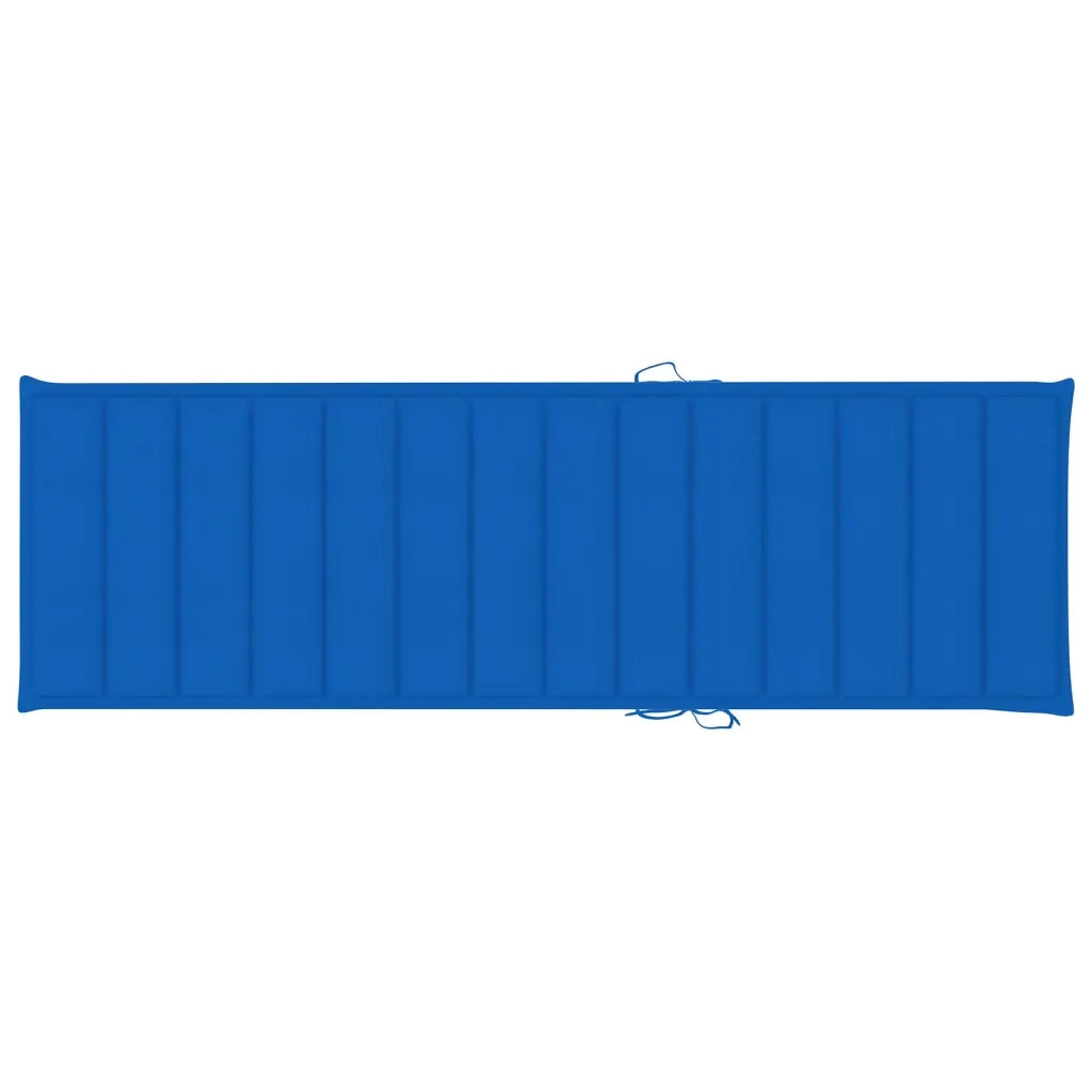 Lettino da Giardino con Cuscino Blu Royal Legno Pino Impregnato 3065829
