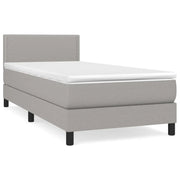 Letto singolo | Letto per adulti | Giroletto a Molle con Materasso Grigio Chiaro 90x190 cm Tessuto