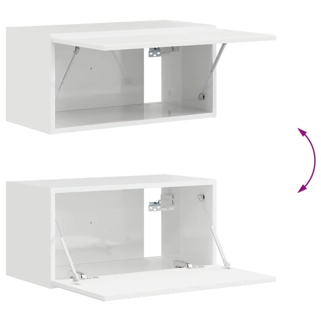 Set mobile TV 5 pcs Bianco Lucido Legno multistrato 3409073