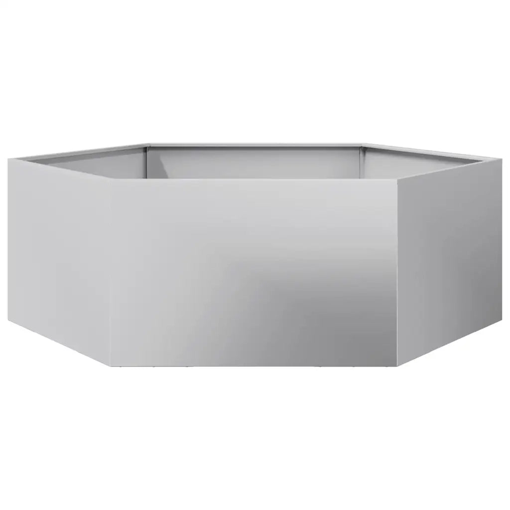 Fioriera da Giardino Esagono 138x120x45 cm in Acciaio Zincato 851141