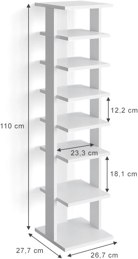 Scarpiera Sara, Bianco, 26.7 x 110 cm