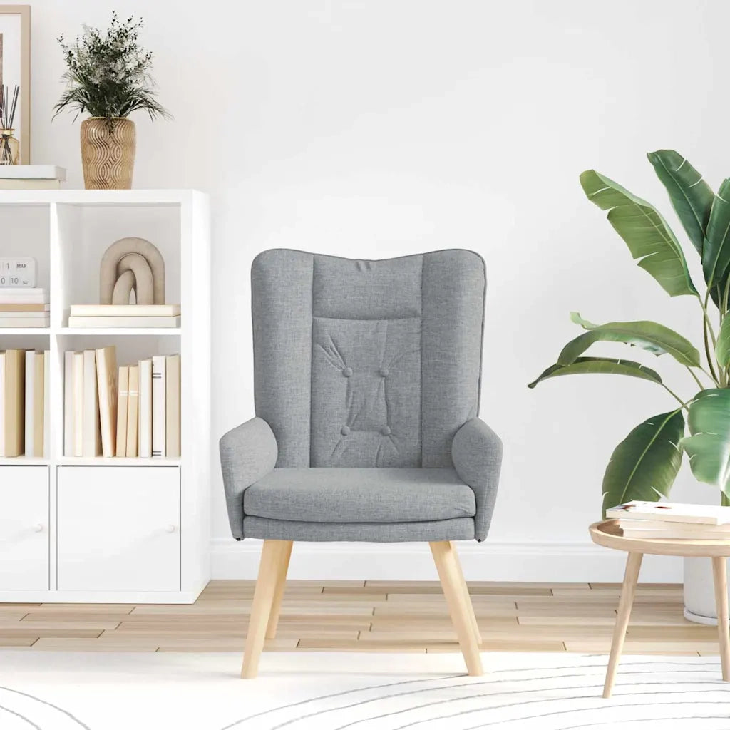 Poltrona | Sedia Relax Grigio chiaro 63 x 67 x 94 cm Tessuto e compensato